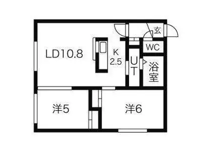 ウッドストックガーデン(2LDK/4階)の間取り写真