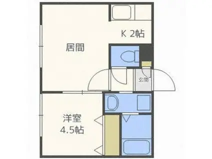 サンステージ宮の沢1-2(1LDK/4階)の間取り写真