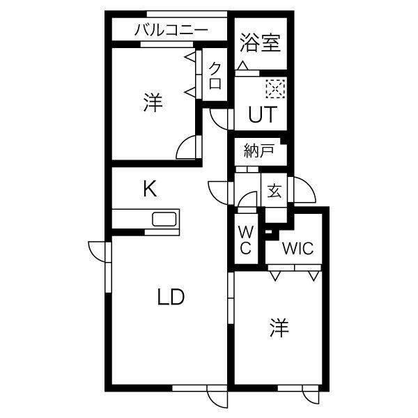 コスモルラシオン(2LDK/2階)の間取り写真