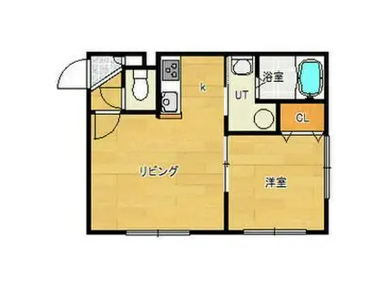 /ラカーサフェリーチェ発寒(1LDK/1階)の間取り写真