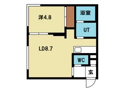 プライムコート発寒南(1LDK/3階)の間取り写真