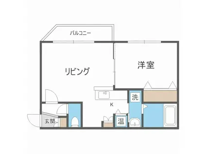 札幌市東西線 宮の沢駅 徒歩6分 4階建 築14年(1LDK/3階)の間取り写真