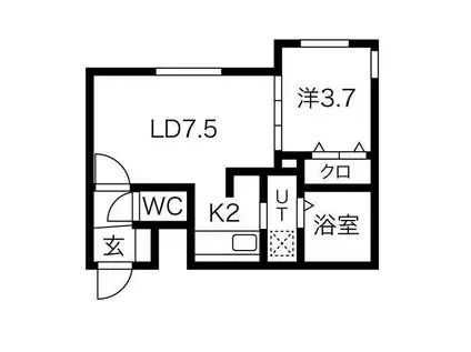 FーHOUSE発寒(1LDK/3階)の間取り写真