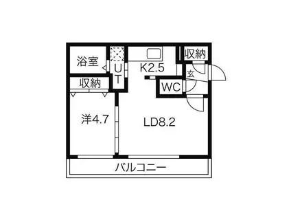 RA711(1LDK/2階)の間取り写真