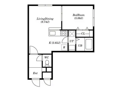 ERFOLG ウエストSTADT(1LDK/2階)の間取り写真