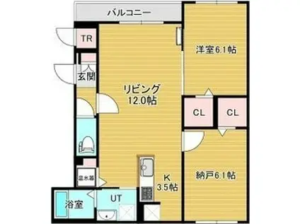 アビタクレール(2LDK/2階)の間取り写真