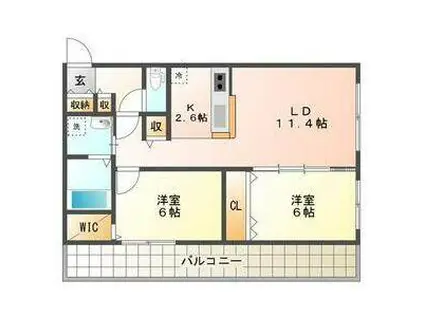 函館本線 手稲駅 徒歩8分 4階建 築10年(2LDK/3階)の間取り写真