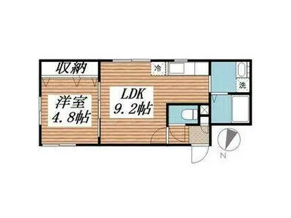 函館本線 手稲駅 徒歩5分 4階建 築13年(1LDK/4階)の間取り写真