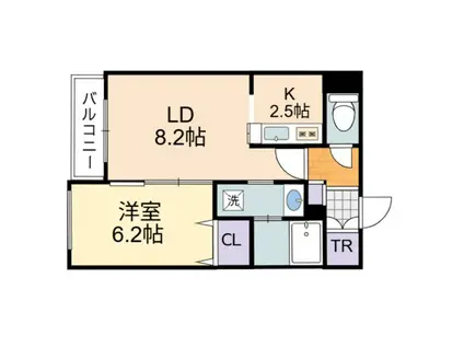 札幌市東西線 発寒南駅 徒歩20分 5階建 築1年(1LDK/5階)の間取り写真