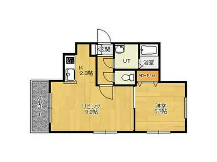 札幌市東西線 発寒南駅 徒歩7分 4階建 築21年(1LDK/2階)の間取り写真