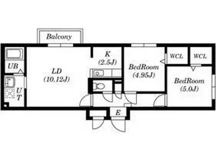 函館本線 発寒中央駅 徒歩5分 4階建 築9年(2LDK/3階)の間取り写真