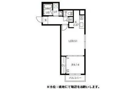 BPRレジデンス二十四軒(1LDK/3階)の間取り写真