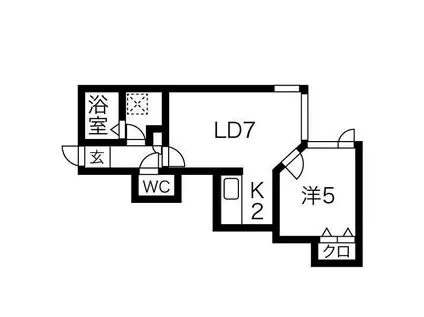 シェモア(1LDK/1階)の間取り写真