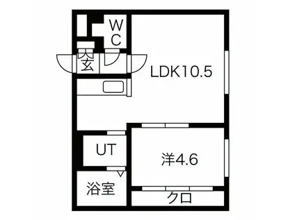 CARRERA二十四軒(1LDK/1階)の間取り写真