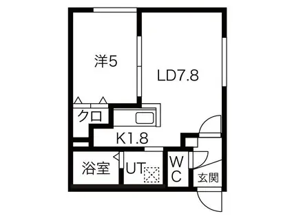 グレンディール(1LDK/4階)の間取り写真