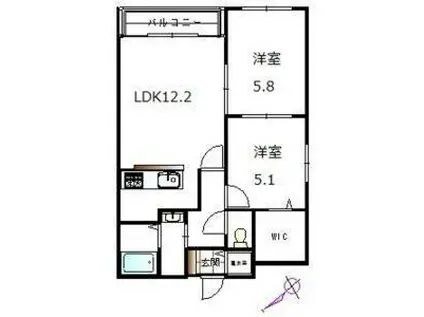 ベルクレール琴似(2LDK/5階)の間取り写真