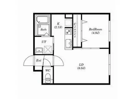 GLIFE NISHIMACHI(1LDK/2階)の間取り写真