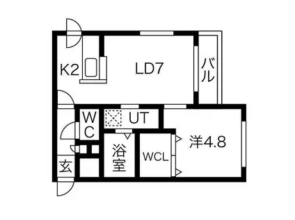 NINA(1LDK/4階)の間取り写真