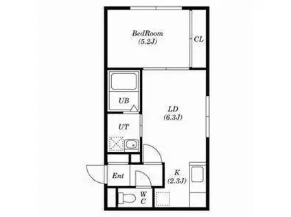 GRANSEED手稲本町(1LDK/1階)の間取り写真