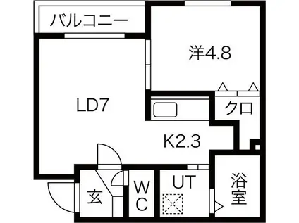 ZUCCA(1LDK/4階)の間取り写真
