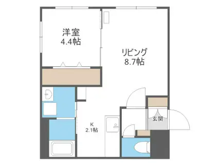 ラフレーズ発寒(1LDK/2階)の間取り写真