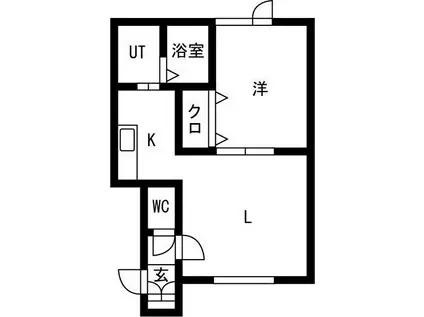 BEST LIFE 手稲前田 (1LDK/1階)の間取り写真