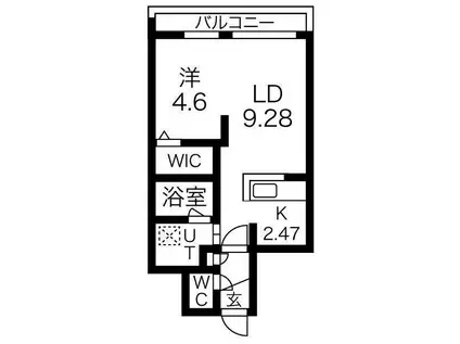 札幌市東西線 琴似駅(札幌市営) 徒歩6分 5階建 築10年(1LDK/5階)の間取り写真