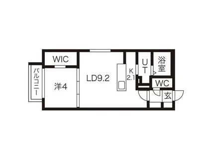 函館本線 発寒中央駅 徒歩8分 4階建 築3年(1LDK/4階)の間取り写真