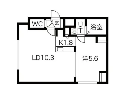 コラージュ琴似(1LDK/2階)の間取り写真