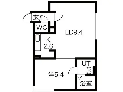 コラージュ琴似(1LDK/4階)の間取り写真