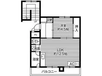 ビレッジハウス新川3号棟(1LDK/4階)の間取り写真