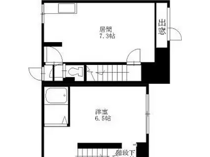 B-BROSS麻生Ⅱ(1DK/1階)の間取り写真