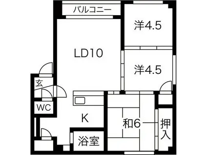 サテラ1・2(3LDK/3階)の間取り写真