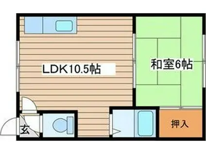 鳴海レジデンスA(1LDK/1階)の間取り写真