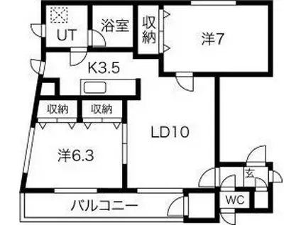OWLTY(2LDK/4階)の間取り写真