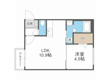 R・CLEMENT(1LDK/4階)の間取り写真