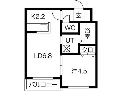 BELL WALK 2(1LDK/3階)の間取り写真