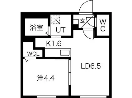アベリア琴似(1LDK/2階)の間取り写真