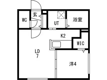 CENTNIA山の手(1LDK/2階)の間取り写真