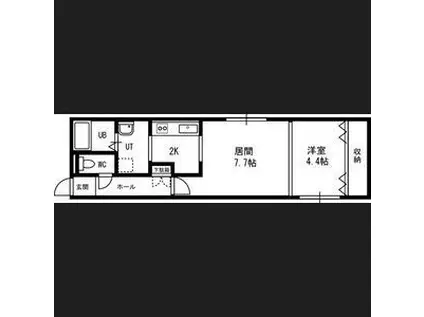 プリマべーラ二十四軒(1LDK/2階)の間取り写真