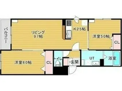 LIAISON琴似(2LDK/4階)の間取り写真