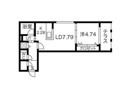 ALISTAIR(1LDK/1階)の間取り写真