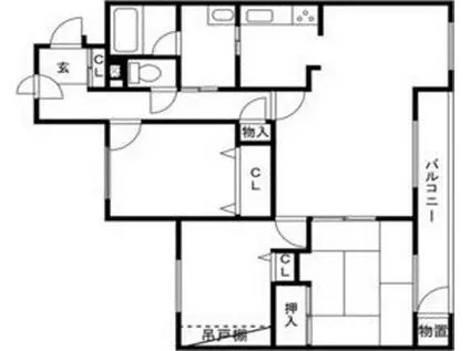 ロピア宮丘公園(3LDK/4階)の間取り写真