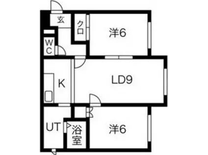 プラザイン西町(2LDK/2階)の間取り写真
