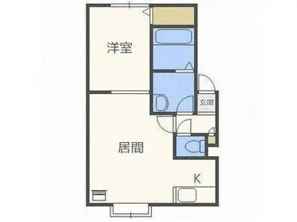 オラシオン(1LDK/2階)の間取り写真