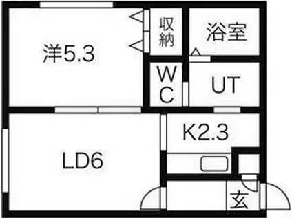 リースペース山の手(1LDK/3階)の間取り写真