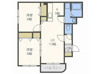 フェアリーオブフォレスト(2LDK/4階)の間取り写真