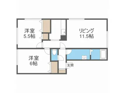 コーポエンドレス(2LDK/2階)の間取り写真