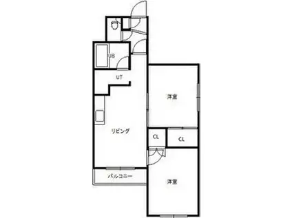 サンライト発寒(2DK/1階)の間取り写真