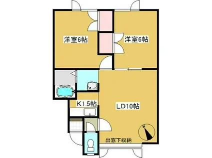 ファンタジー夢(2LDK/2階)の間取り写真